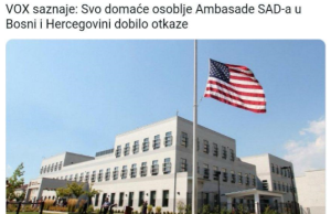 EKSKLUZIVNO: Spisak otkazanih iz Ambasade SAD-a u Sarajevu, s plaćama i opisom funkcija